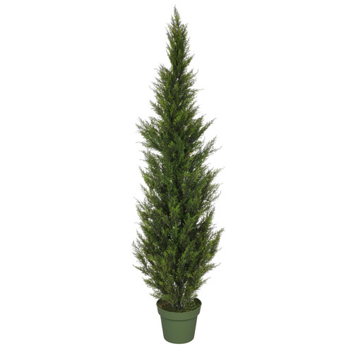 Red Barrel Studio® Artificial Floor Cedar Faux Tree in Pot & Reviews